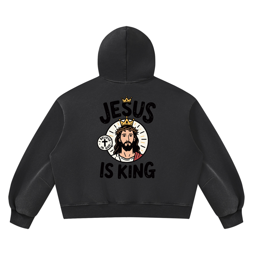 Unisex Vintage Wash Boxy Fleece Hoodie