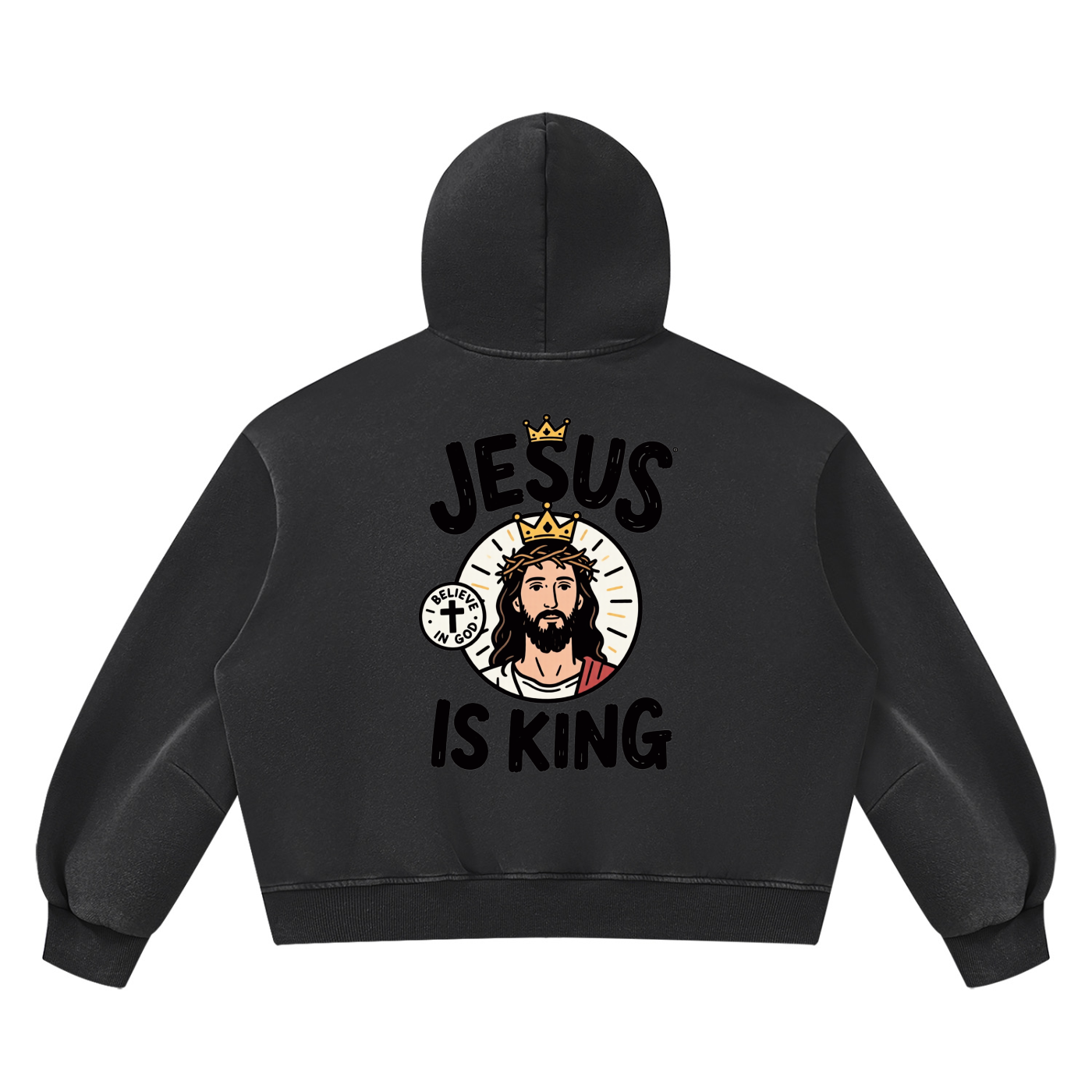 Unisex Vintage Wash Boxy Fleece Hoodie